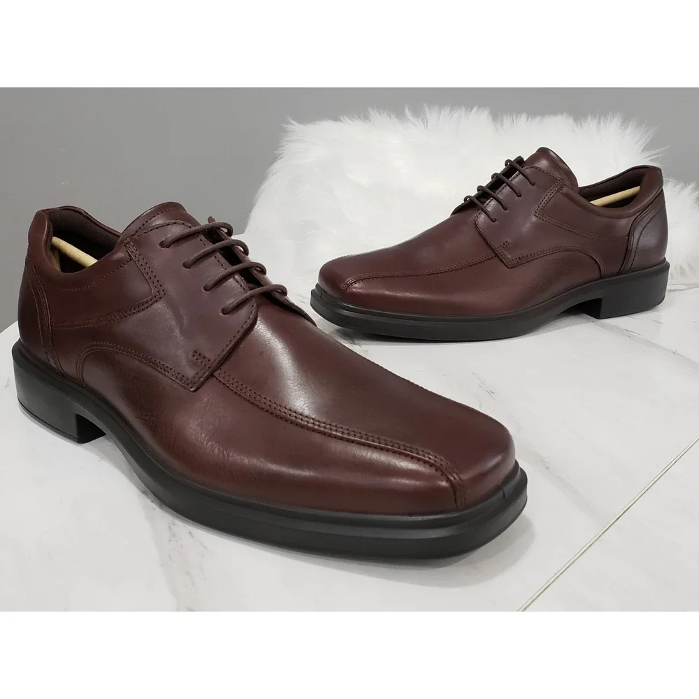 NEW NO BOX ECCO Helsinki 2 EU 45 Classic Leather Derby Shoe Size 11-11.5 Brown
